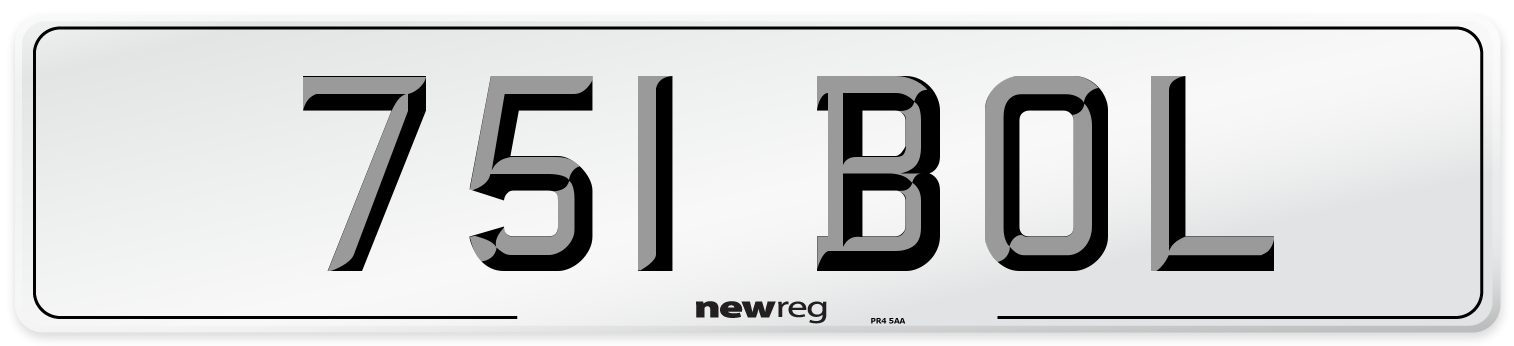751 BOL Number Plate from New Reg